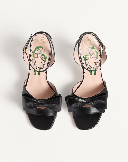 Valentino Garavani - Bowow Kidskin Sandal 95mm - Black - Woman - Sandals